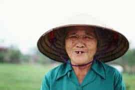 Smiling Vietnamese farmer